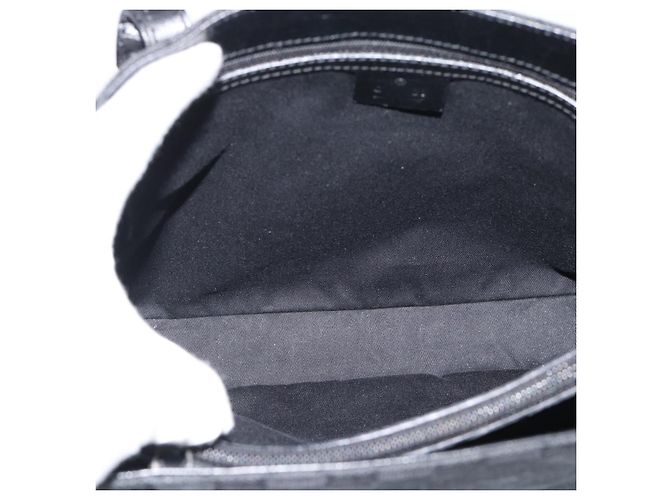 Borsa GUCCI GG Canvas Bamboo Nera 112526 Auth 190836A Nero - vista 16