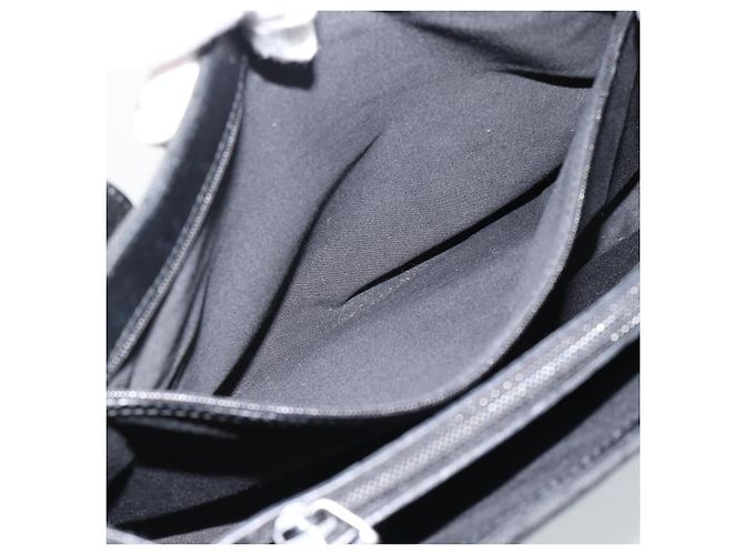 Borsa GUCCI GG Canvas Bamboo Nera 112526 Auth 190836A Nero - vista 20