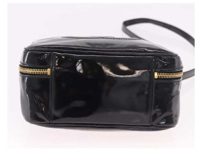 CHANEL Vanity Cosmetic Pouch Patent 2way Black Gold CC Auth BA14000A Nero D'oro - vista 11