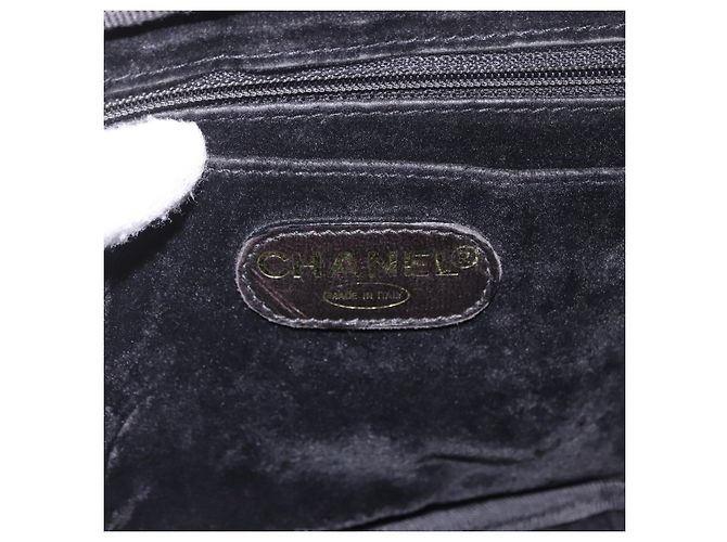 CHANEL Vanity Cosmetic Pouch Patent 2way Black Gold CC Auth BA14000A Nero D'oro - vista 17