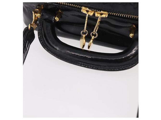 CHANEL Vanity Cosmetic Pouch Patent 2way Black Gold CC Auth BA14000A Nero D'oro - vista 7