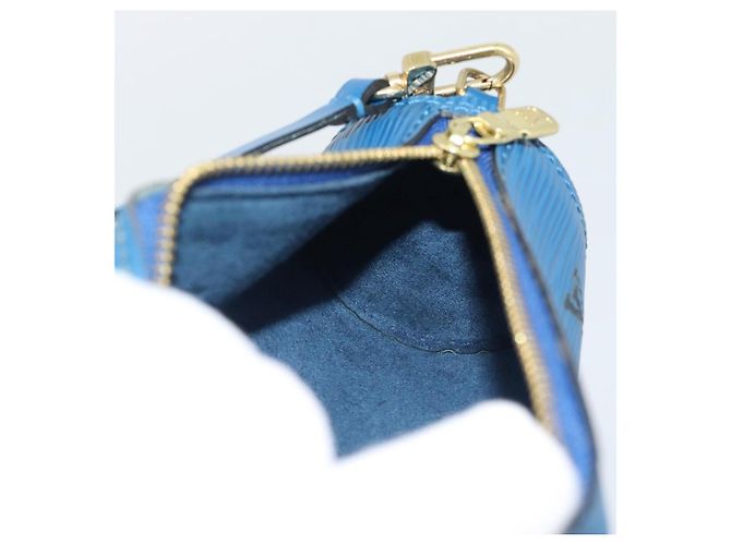 LOUIS VUITTON Epi Soufflot Pouch Blue LV Auth 189802 - vista 19