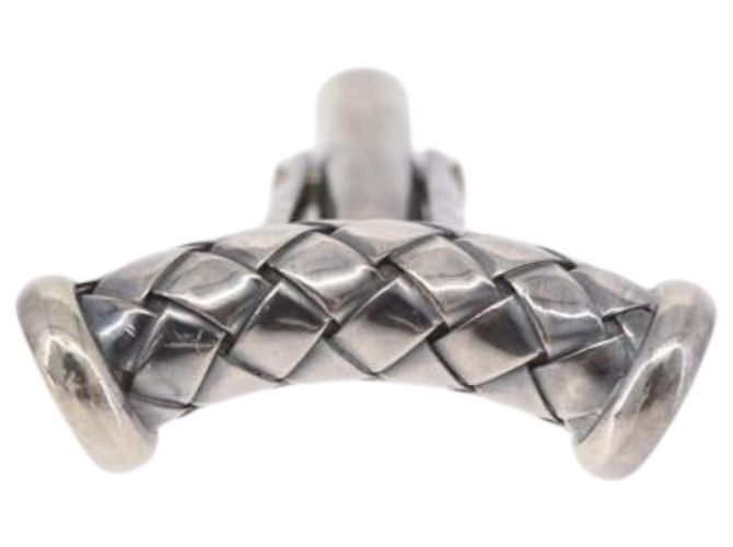 BOTTEGA VENETA INTRECCIATO Cuffs & Cuff Case Silver Ag925 Auth BA14025V Argento - vista 16