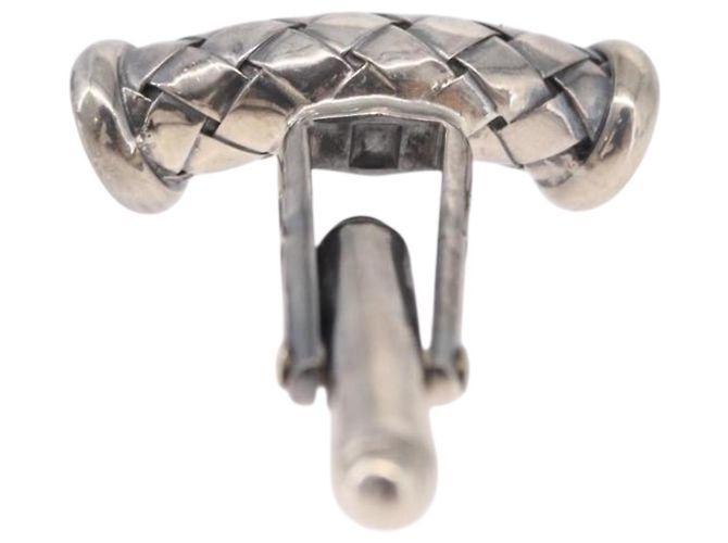 BOTTEGA VENETA INTRECCIATO Cuffs & Cuff Case Silver Ag925 Auth BA14025V Argento - vista 17