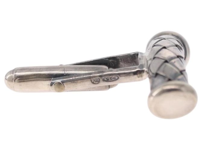 BOTTEGA VENETA INTRECCIATO Cuffs & Cuff Case Silver Ag925 Auth BA14025V Argento - vista 19