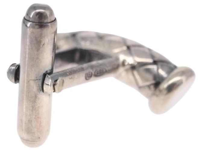 BOTTEGA VENETA INTRECCIATO Cuffs & Cuff Case Silver Ag925 Auth BA14025V Argento - vista 20