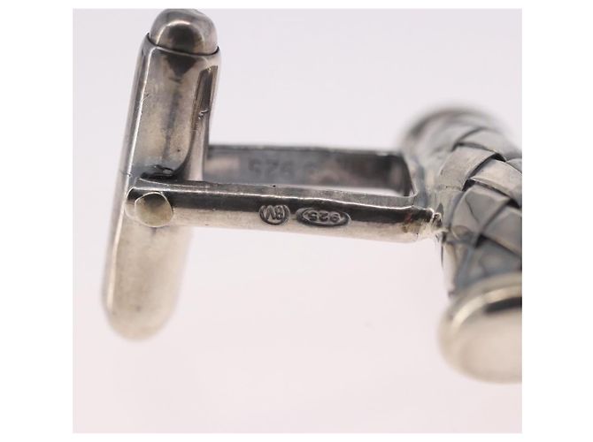 BOTTEGA VENETA INTRECCIATO Cuffs & Cuff Case Silver Ag925 Auth BA14025V Argento - vista 21