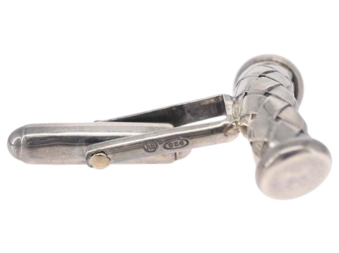 BOTTEGA VENETA INTRECCIATO Cuffs & Cuff Case Silver Ag925 Auth BA14025V Argento - vista 26