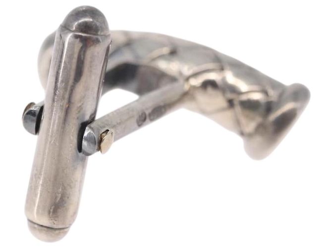 BOTTEGA VENETA INTRECCIATO Cuffs & Cuff Case Silver Ag925 Auth BA14025V Argento - vista 27