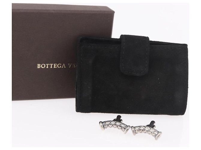 BOTTEGA VENETA INTRECCIATO Cuffs & Cuff Case Silver Ag925 Auth BA14025V Argento - vista 31