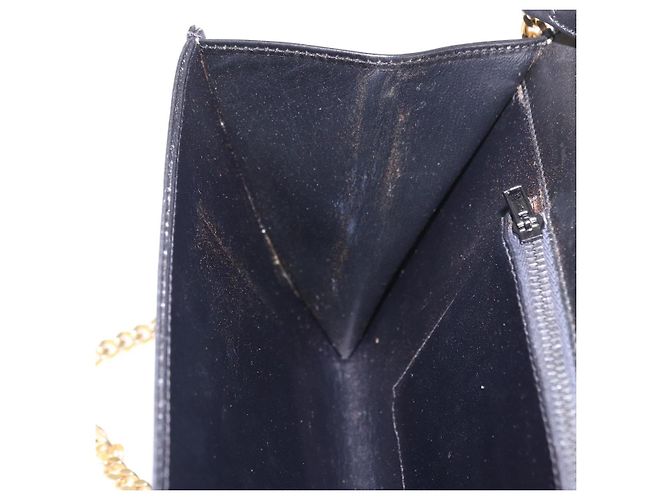 Borsa a Spalla con Catena GUCCI in Pelle Nera e Oro Auth 191035 Nero D'oro - vista 19