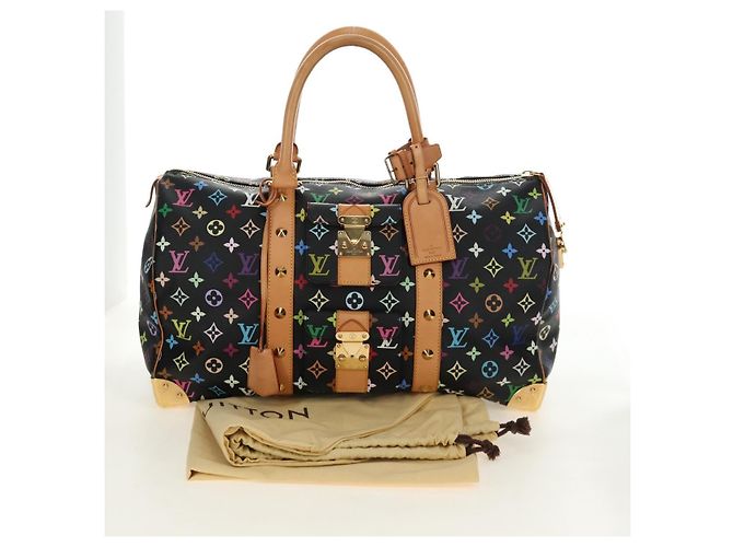 LOUIS VUITTON Monogram Multicolor Keepall 45 Borsa Nera M92640 LV Auth 190120SM Nero - vista 12