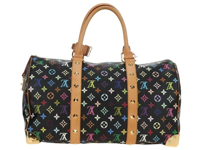 LOUIS VUITTON Monogram Multicolor Keepall 45 Borsa Nera M92640 LV Auth 190120SM Nero - vista 2