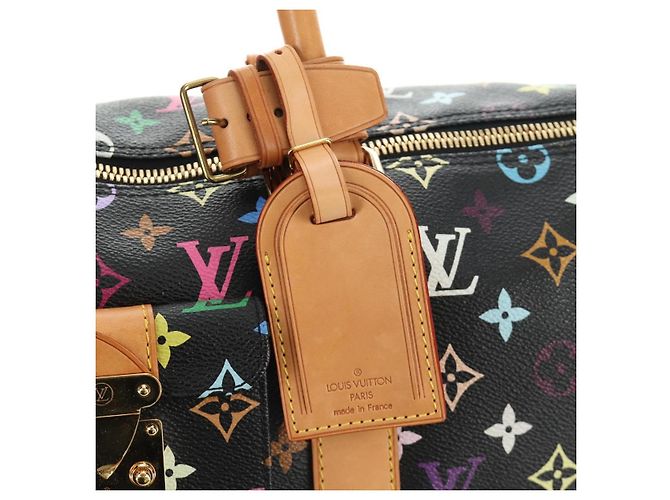 LOUIS VUITTON Monogram Multicolor Keepall 45 Borsa Nera M92640 LV Auth 190120SM Nero - vista 20