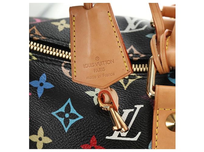 LOUIS VUITTON Monogram Multicolor Keepall 45 Borsa Nera M92640 LV Auth 190120SM Nero - vista 21