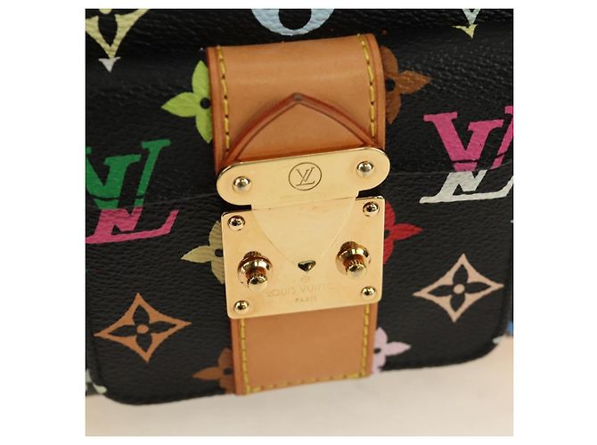 LOUIS VUITTON Monogram Multicolor Keepall 45 Borsa Nera M92640 LV Auth 190120SM Nero - vista 22