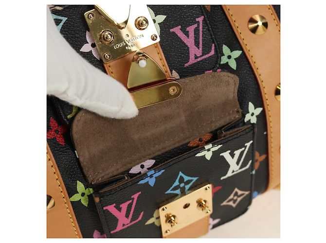 LOUIS VUITTON Monogram Multicolor Keepall 45 Borsa Nera M92640 LV Auth 190120SM Nero - vista 23