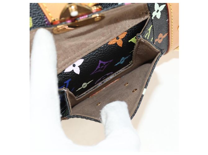 LOUIS VUITTON Monogram Multicolor Keepall 45 Borsa Nera M92640 LV Auth 190120SM Nero - vista 24