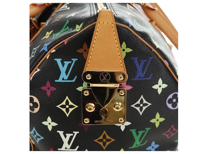 LOUIS VUITTON Monogram Multicolor Keepall 45 Borsa Nera M92640 LV Auth 190120SM Nero - vista 25