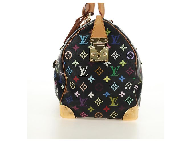 LOUIS VUITTON Monogram Multicolor Keepall 45 Borsa Nera M92640 LV Auth 190120SM Nero - vista 4