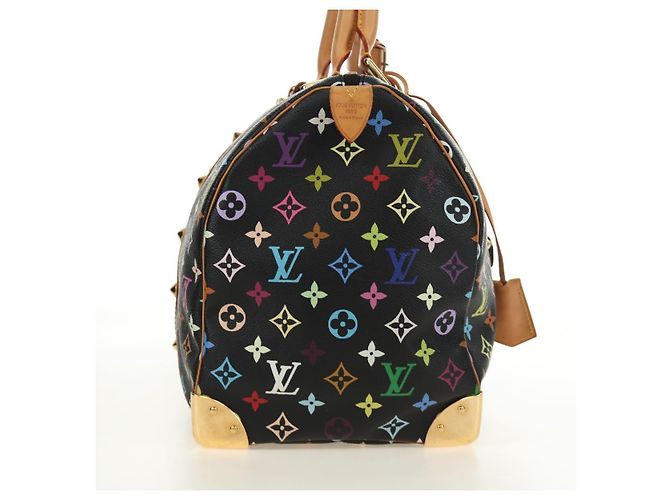 LOUIS VUITTON Monogram Multicolor Keepall 45 Borsa Nera M92640 LV Auth 190120SM Nero - vista 5