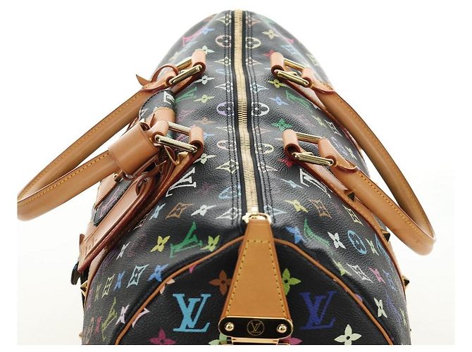 LOUIS VUITTON Monogram Multicolor Keepall 45 Borsa Nera M92640 LV Auth 190120SM Nero - vista 7