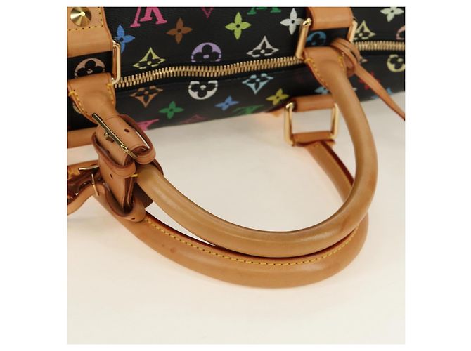 LOUIS VUITTON Monogram Multicolor Keepall 45 Borsa Nera M92640 LV Auth 190120SM Nero - vista 8