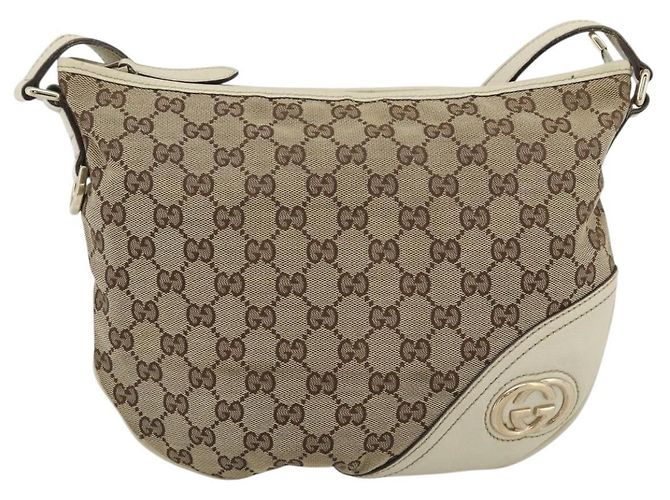 Borsa a tracolla GUCCI GG Canvas Newbrit Beige Oro 169998 Auth mr2699A D'oro - vista 2