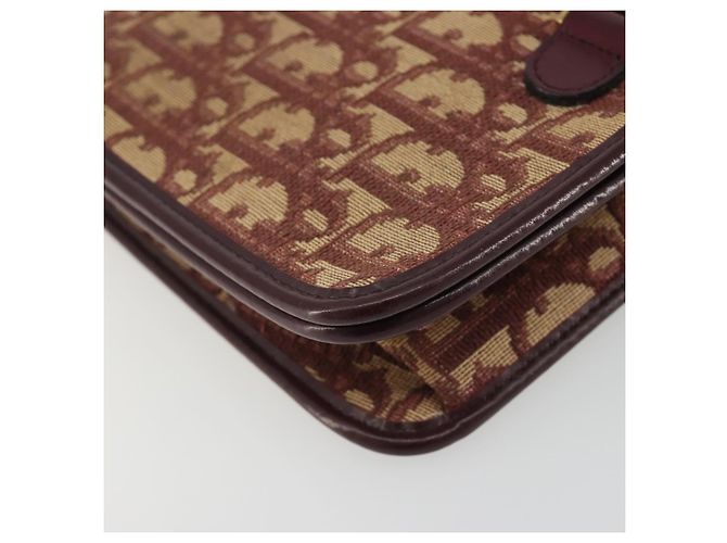 Borsa a tracolla con catena in tela Christian Dior Trotter Rosso Oro Auth 190630 - vista 11