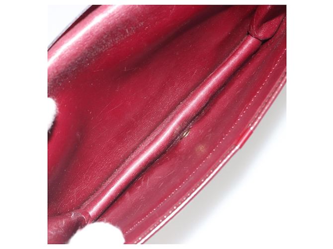 Borsa a tracolla con catena in tela Christian Dior Trotter Rosso Oro Auth 190630 - vista 17