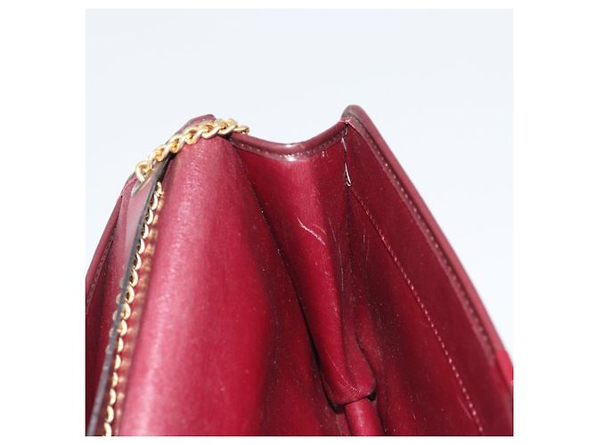 Borsa a tracolla con catena in tela Christian Dior Trotter Rosso Oro Auth 190630 - vista 18
