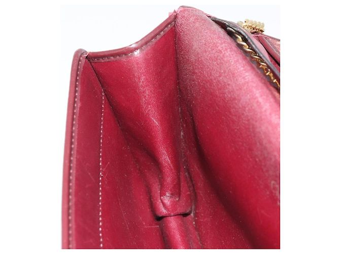 Borsa a tracolla con catena in tela Christian Dior Trotter Rosso Oro Auth 190630 - vista 19