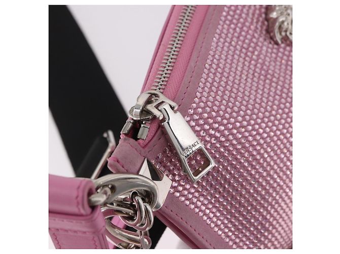 Borsa a Spalla VERSACE in Pelle Rosa Argento Auth BA13994A - vista 10
