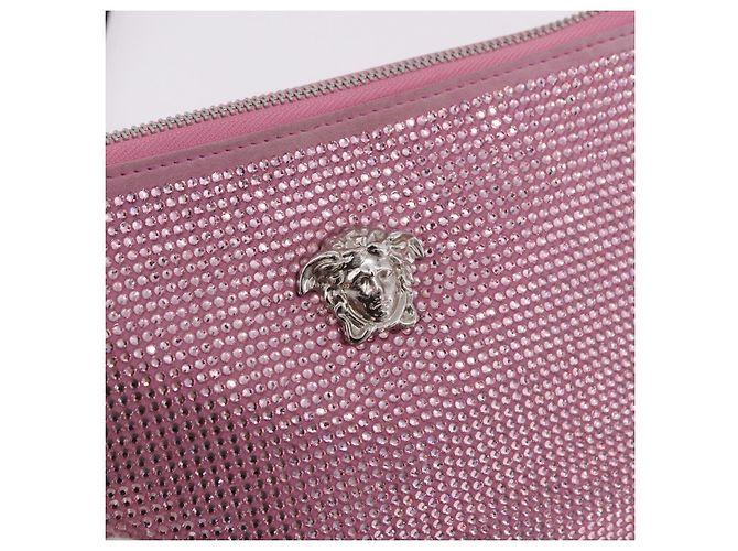 Borsa a Spalla VERSACE in Pelle Rosa Argento Auth BA13994A - vista 18