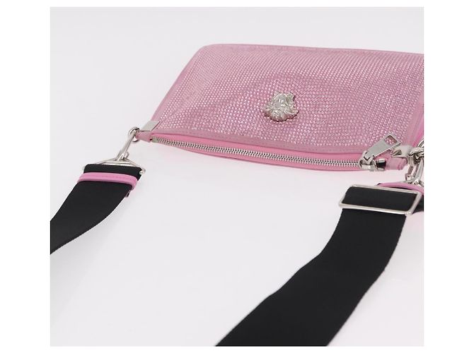 Borsa a Spalla VERSACE in Pelle Rosa Argento Auth BA13994A - vista 6
