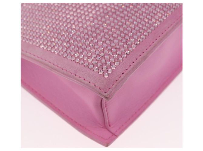 Borsa a Spalla VERSACE in Pelle Rosa Argento Auth BA13994A - vista 8