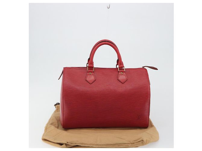 LOUIS VUITTON Epi Speedy 35 Hand Bag Castilian Red M42997 LV Auth 190649A Rosso - vista 12