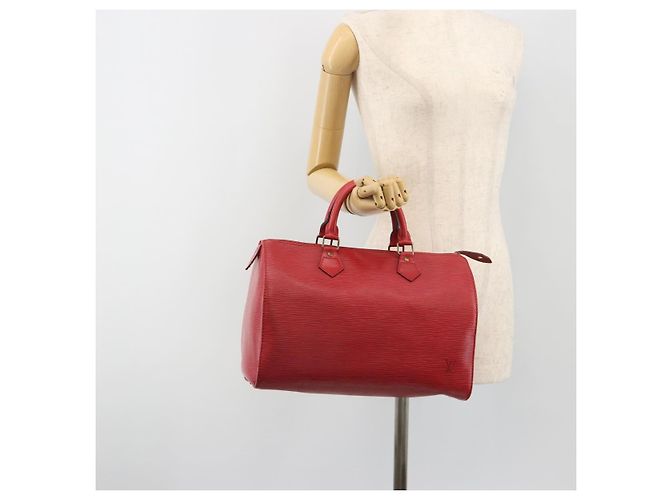LOUIS VUITTON Epi Speedy 35 Hand Bag Castilian Red M42997 LV Auth 190649A Rosso - vista 24