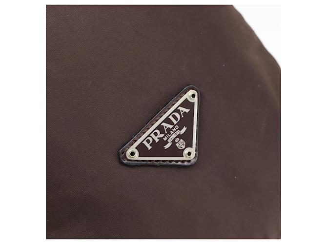 Pochette PRADA Nylon Marrone Argento Auth mr2669 - vista 8