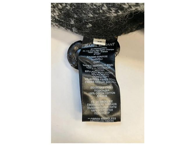 Isabel Marant Etoile Abrigo de algodón negro - vista 6