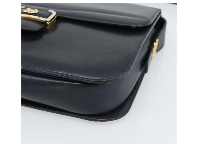 Céline Borsa a tracolla CELINE in pelle blu navy e oro Auth mr2716 D'oro - vista 10
