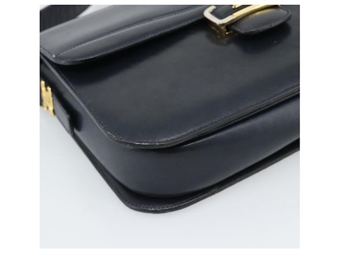 Céline Borsa a tracolla CELINE in pelle blu navy e oro Auth mr2716 D'oro - vista 11