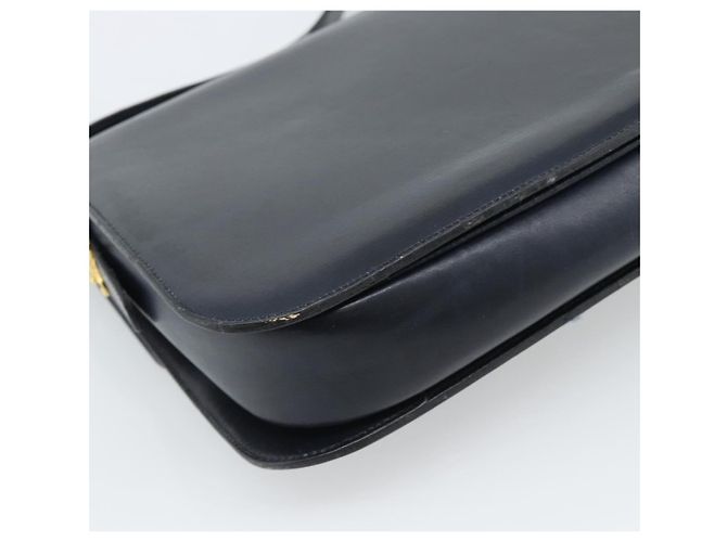 Céline Borsa a tracolla CELINE in pelle blu navy e oro Auth mr2716 D'oro - vista 13