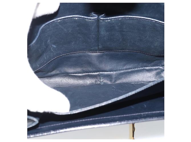 Céline Borsa a tracolla CELINE in pelle blu navy e oro Auth mr2716 D'oro - vista 16