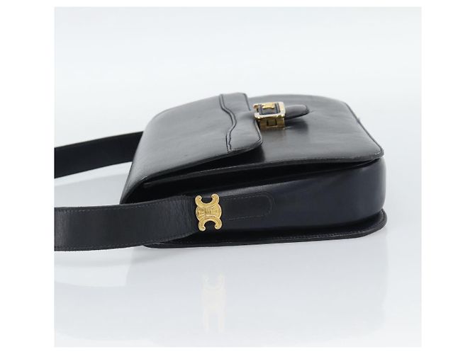 Céline Borsa a tracolla CELINE in pelle blu navy e oro Auth mr2716 D'oro - vista 4