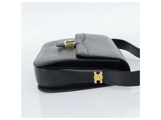 Céline Borsa a tracolla CELINE in pelle blu navy e oro Auth mr2716 D'oro - vista 5