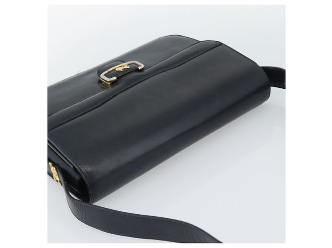 Céline Borsa a tracolla CELINE in pelle blu navy e oro Auth mr2716 D'oro - vista 6