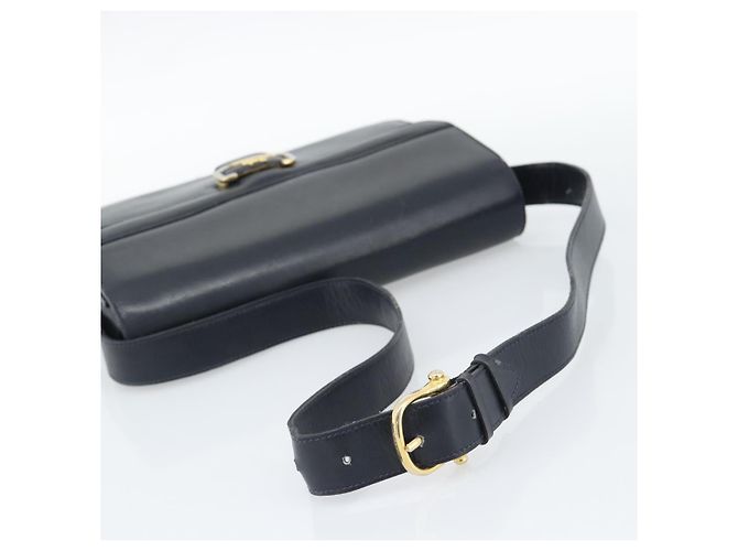 Céline Borsa a tracolla CELINE in pelle blu navy e oro Auth mr2716 D'oro - vista 7