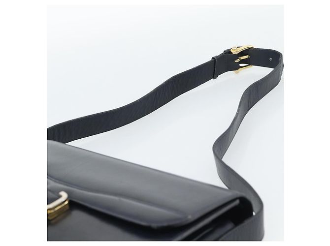 Céline Borsa a tracolla CELINE in pelle blu navy e oro Auth mr2716 D'oro - vista 8
