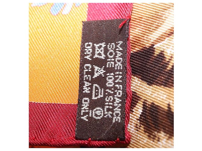 Hermès Sciarpa HERMES Carre 45 "Les Tigreaux" Seta Arancione Autentica 190026SAM - vista 13